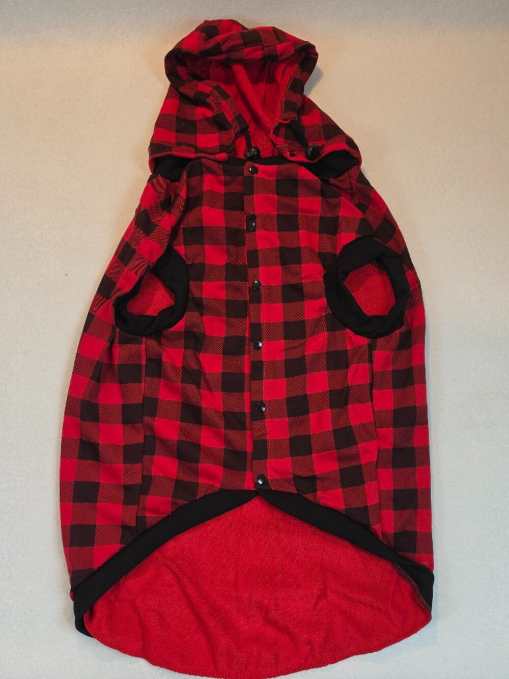 Red Buffalo Plaid Dog Hoodie Pet Clothes